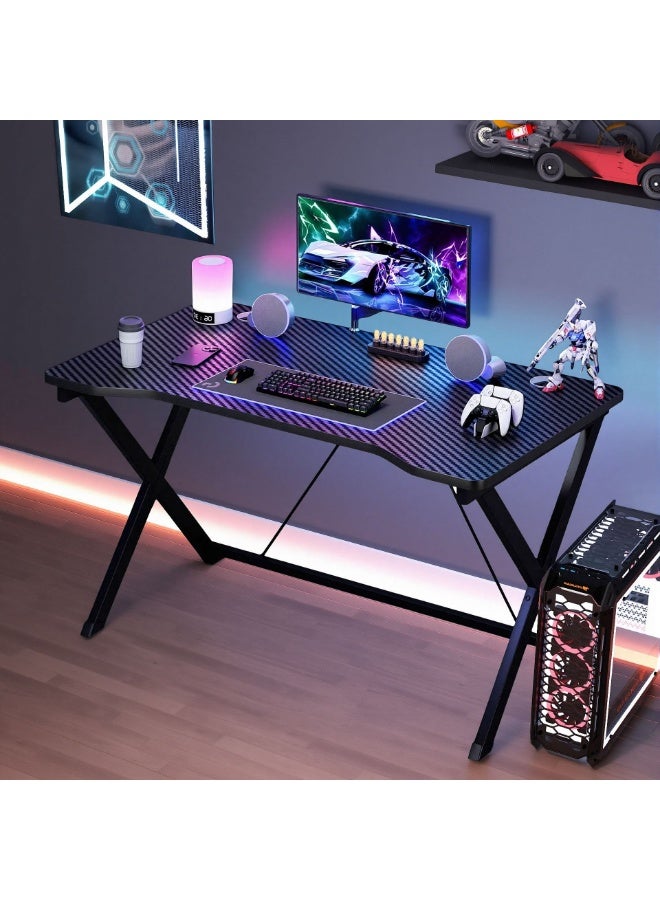 SHEIDLIN طاولة ألعاب مصممة وفق مبادئ علم الإنسان، وطاولة كمبيوتر بمقاسين مختلفين، وطاولة مكتب منزلية مزودة بإمكانية إدارة الكابلات، مثالية لاستخدامها في محطات العمل الإلكترونية من الألياف الكربونية في المساحات المحدودة. - Image 1